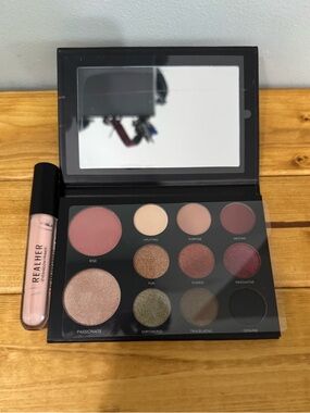 RealHer Eyeshadow Palette & Lip Gloss — Rose, Champagne, Mauve & Taupe Shades